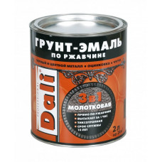 Грунт-эмаль 3 в 1 по  ржавчине молотковая серебристая ДАЛИ (2л)