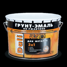 Грунт-эмаль 3 в 1 по  ржавчине серебристый алюминий (RAL 9006) ДАЛИ (10л)
