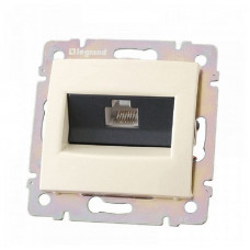 Розетка в рамку компьютерная RJ-45 сп, 1 гнездо, IP20, бежевая (695624) ЛЕГРАНД Валена