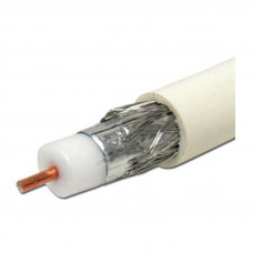 Кабель коаксиальный TV RG-6, 75 Ом, омедненный белый (бухта 100 пог.м)