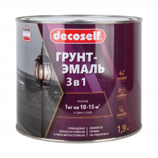 Грунт-эмаль 3 в 1 по ржавчине красная глянцевая ПУФАС Decoself (1,9кг)