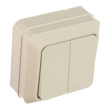 Выключатель оп, 2 клавиши, без инд. 10А, 230В, IP20, слон. кость (SQ1801-0004) ТДМ ЭЛЕКТРИК Ладога