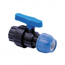 Кран шаровый компрессионный комбинированный PN16 20х1/2", НР, полиэтилен (ПНД) СПЕКТР ПЛАСТ