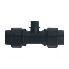 Тройник компрессионный комбинированный PN16 25х1/2", НР, полиэтилен (ПНД) СПЕКТР ПЛАСТ