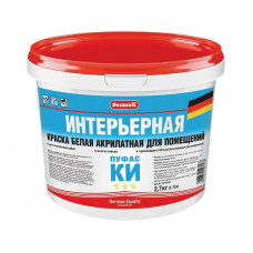 Краска интерьерная белая мороз. ПУФАС Decoself (1,72л=2,7кг)