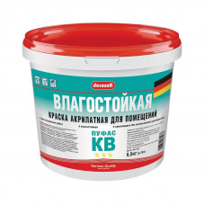 Краска влагостойкая белая мороз. ПУФАС Decoself (4,14л=6,5кг)