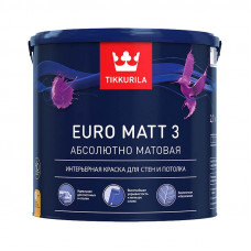 Краска моющаяся матовая база С ТИККУРИЛА EURO MATT 3 (0,9л)