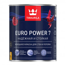 Краска моющаяся матовая база С ТИККУРИЛА EURO POWER 7 (0,9л)